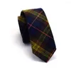 Bow Ties Gusleson Quality Cotton Slim Tie Fashion 6cm Wool Cashmer f￶r m￤n Br￶llopsl￤ck Skinn pl￤d Corbatas Party Gravatas
