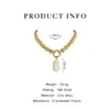 Pendant Necklaces Peri'sBox Large Square Natural Freshwater Pearl Pendant Chunky Chain Necklace for Women Vintage Elegant Baroque Pearls Necklaces L221011