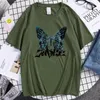 Herren-T-Shirts, blau, schöner Schmetterling, bedruckt, Herren-T-Shirts, normale Ärmel, Kleidung, bequem, S-5XL, Herren-T-Shirt, O-Ausschnitt, Übergröße