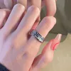 New Diamond Couple Ring S925 Silver Couple Rings Special-Interest Design Valentine's Day Gift Hip Hop