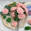 Decorative Flowers 50Pc Artificial Rose Roses Real Touch Foam Fake Bulk With Stem For Wedding Bouquets DIY Decoration