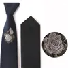 Bow Ties Gusleson Classic dla mężczyzn Slim 6cm Silk Flower Tie