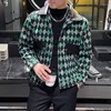 Giacche da uomo 2022 Classic Plaid Uomo Risvolto Reticolo Cuciture PU Giacca Oversize Casual Streetwear Giacca a vento Cappotti Abbigliamento maschile