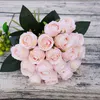 Decoratieve bloemen 18 -stks/kavel Rose Pink Red Artificial For Home Party Decoration Fake Wedding Bouquet Christmas