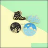 Pins Brooches Luxury Enamel Brooches Pin Mountain Pattern Vintage Brooch Collar Pins Cute Badge Clothing Accessories Wholesale 2 03 Dhske