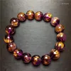 Strand Natural Purple Titanium Crystal Brazilian Beads Bracelet 12-12.8mm
