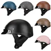 Мотоциклетные шлемы 7 Цветная кожа Half Cascos para аксессуары Vintage Retro Summer Light Pink Black Motorbike 2022