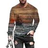 T-shirt da uomo Tempo libero Traspirante Estate T-shirt irregolare stampata 3d Sport Abbigliamento manica lunga extra-large 2022 Ment-shirt