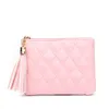 10pcs Coin Purses Women PU The Embroidery Thin Cross Short Wallets Diomand Tassel Mix Color