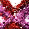 장식용 꽃 발렌타인 화환 장식 빨간 틴셀 심장 파티 벽 장식을위한 실외 실내