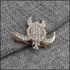 Stift broscher mode bling crystal brosches krona fiol bj￶rn cub segelb￥t sk￶ldpadda djur lapel stift badge ryggs￤ck skjorta krage la dhigl