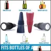 Bar Tools Ups Premium Sile Wine And Beverage Bottle Cap Set Leak Proof Champagne Bottles Sealer Stoppers Cork Saver Stopper Reusable Dhvb7