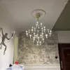 Żyrandole nowoczesne kryształowy żyrandol oświetlenie LED do salonu Duże sufit sypialnia schodowa złota/srebrna lampa zawieszenia