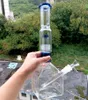 Bl￥ gr￶nt glas kubiskt vatten bong vattenpipa med d￤ck percolator dab riggar h￥rda r￶kr￶r