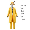 Anime Costumes The Mask Jim Cosplay Come Men Yellow Uniform Suit Outfits Christmas Halloween Carnival La Mascara Comes L220802