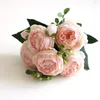 Fiori decorativi 30 cm rosa peonia artificiale tè autunno seta finta per decorazione domestica di nozze fai da te finta