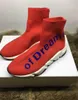 Skarpetarne buty Speed ​​Trainer1.0 Sports Sneakers Boots Designer Paris Oryginalny swobodny poślizg czarny biały czerwony zielony trener mężczyzn Kobiety spacery Eur Air Jordon