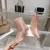 23ss Top Designer Cross Satin Crystuls Boots All-Over Синтетические кристаллы роскошные совместные женские дно без скольжения лодыжки. Размер цвета 35-40