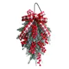 Flores decorativas Ano Decoração de Natal Garland para casa ao ar livre Wrinalh Wreath Xmas Door Wall Party 2022 Navidad L5