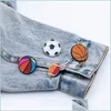 Pins Broschen Angepasst Fußball Basketball Rugby Sport Harte Emaille Pin Brosche Student Cowboy Tasche Abzeichen Bk Vintage Cartoon Metall L Dhkly