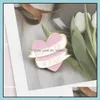 Pins Brooches Customized Alloy Brooches Cartoon Pink Heart Fashion Dress Badge Simplicity Letter Ribbon Accessories Paint Enamel Pi Dhtun