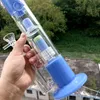 Gruba szklana niebieska woda Bong Hookahs Perc 18 mm żeńskie rurki palenia DAB Riołki z akcesoriami