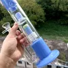 Толстая стеклянная голубая вода кальяны шины Perc 18 мм женские курительные трубы Dab с аксессуарами