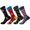 Men's Socks Men Socks Combed Cotton Pattern Star Stripes Geometric Novelty Funny Socks T221011