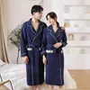 Vêtements de nuit pour femmes, kimono japonais, chemise de nuit pour couple, automne hiver, couche d'air en coton, peignoir long pour hommes