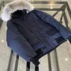 doudoune hommes bomber doudoune véritable fourrure de loup à capuche toile hommes femmes parkas lettre patch poches zippées chaud épais vêtements d'extérieur designer femmes ruff manteau d'hiver