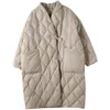 Women Down Down Parkas NYFS Winter Lightweight Cotton Coat Logo Stand-Up Collar Jacket Warm Size Grande tamanho 221012