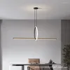 Lampadari moderni 2022 Lampadario a soffitto a led Lungo nero con telecomando Arredamento minimalista Tavolo Sala da pranzo Cucina Lampade a sospensione per la casa