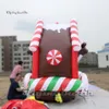 Modelo de trem de Natal inflável de publicidade simulada com balão de doces para o evento de promoção ao ar livre
