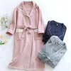 Mulher Sonowlee Sleepwear Japanete de Kimono Casal Casal de Autumn Winter Cotton Air Robe Bathrobe Long Nighties