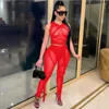 Women's Two Piece Pants Sheer Mesh Bandage 2 Outfits Sexy See Through O Neck Short Sleeve Crop Top Leggings Bodycon Clubwear Set