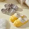 Classic Snow Boots Cotton Slippers PU Upper Wraaped Head Couple Models Cute Style Comfortable Warm Slippers Men And Women Large Size 34-45