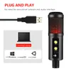 Mikrofon komputerowy USB do nagrywania laptopa na PC Streaming Gaming Singing Echo Controlowy komputer stacjonarny MIC RGB850