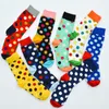 Chaussettes pour hommes Harajuku Points colorés Happy Chaussettes Style britannique Unisexe Skateboard Hommes Mode Business Meias Hipster Coton Chaussettes Dropship T221011