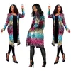 Kvinnorjackor Lugentolo Färg Sökpekinerad Long Coat Women Fashion Cardigan Sleeve Loose Korean Coats