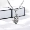 Pendant Necklaces Punk Rock Anatomical Heart Necklace Set Gothic Jewelry Stainless Steel Titanium Detachable Rectangle Pendant Necklace Lover Gift L221011