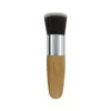 Professionnel Bambou Fondation Brosse Ménage Poudre Correcteur Liquide Coudé Plat Top Base Cosmétiques FY5572 En Gros