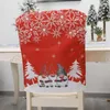 Christmas Decorations 1PCs Cartoon Santa Claus Printing Chair Cover Decoration Covers Dining Seat Home Party #95