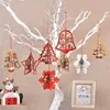 Christmas Decorations Multi Style Creative Wood Craft Wooden Pendants Ornaments Kids Gift 3D Xmas Tree Ornament Party