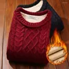 Men's Sweaters Winter Men Sweater Velvet Keep Warm 2022 Arrival Slim Thick Male Pullover Teenage Boys Korean Style