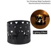 Christmas Decorations QIFU Lron Hollow Candle Holder Merry Decor For Home 2022 Navidad Ornaments Xmas Gifts Year Neol