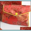 Jewelry Pouches Bags 30Pcs 5 Colors Floral Zipper Coin Purse Pouch Fashion Gift Bags For Jewelry Silk Bag Chinese Credit Card Holde Dh0Tc