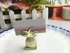 100 Stück Mini-Gold-Ananas-Tisch-Platzkartenhalter, Namensnummer, Menüständer für Hochzeitsgeschenk, Party-Event, Party-Dekoration