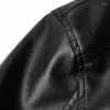 Veste De moto en fourrure noire pour hommes, vestes pour hommes, vêtements Jaqueta De Couro Masculina, manteaux pour hommes