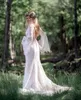 Bohemian Wedding Dress Mermaid Flare Long Sleeve Boho Beach Bridal Gowns corchet lace V-Neck Backless Country Robe De Mariage