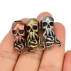 Paracord High Quality Sports Entertainment Camping HikingParacord Punk Brass Knife Bead Key Ring Pendants Copper Skull Keychains R5103499